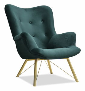 Relaxačné kreslo Dawntawn (zelená + zlatá)