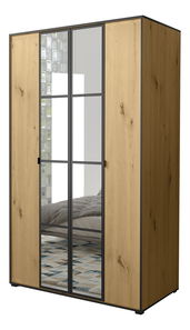 Šatníková skriňa 120 cm Oklahoma 1 (dub artisan + čierna)