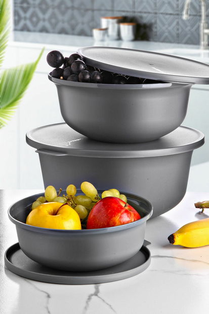 Sada úložných dóz na potraviny (3 ks.) Yzop M (sivá)