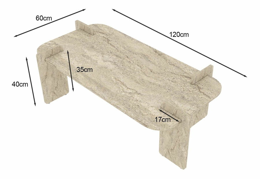 Konferenčný stolík Love (travertín)