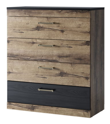 Komoda Johnson 4S (hrast monastery + crna)