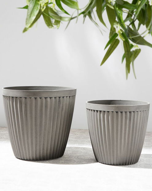 Virágtartó PREVELLY 39x44x44 cm (üveglaminált) (szürke)