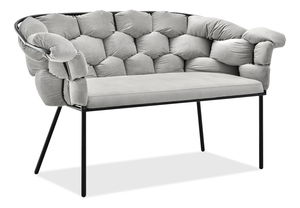 Pohovka dvojsedačka Pegaban (sivá + čierna)