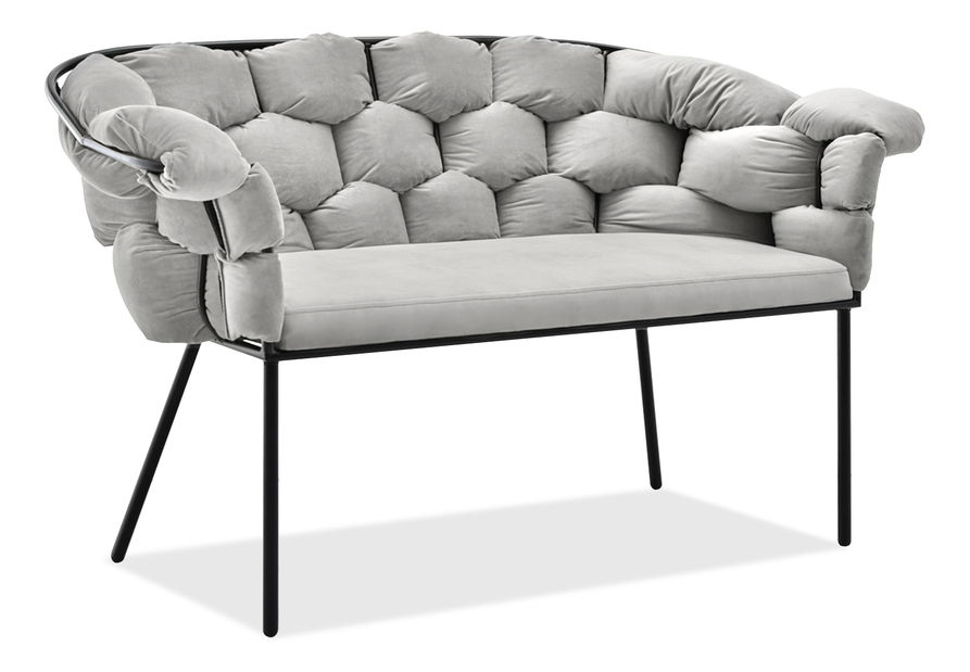 Pohovka dvojsedačka Pegaban (sivá + čierna)