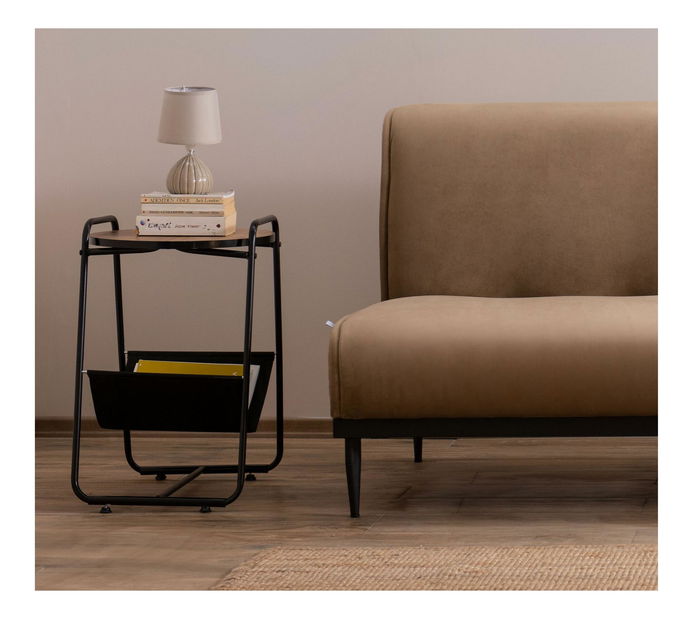 Príručný stolík Tedani (hnedá + čierna)