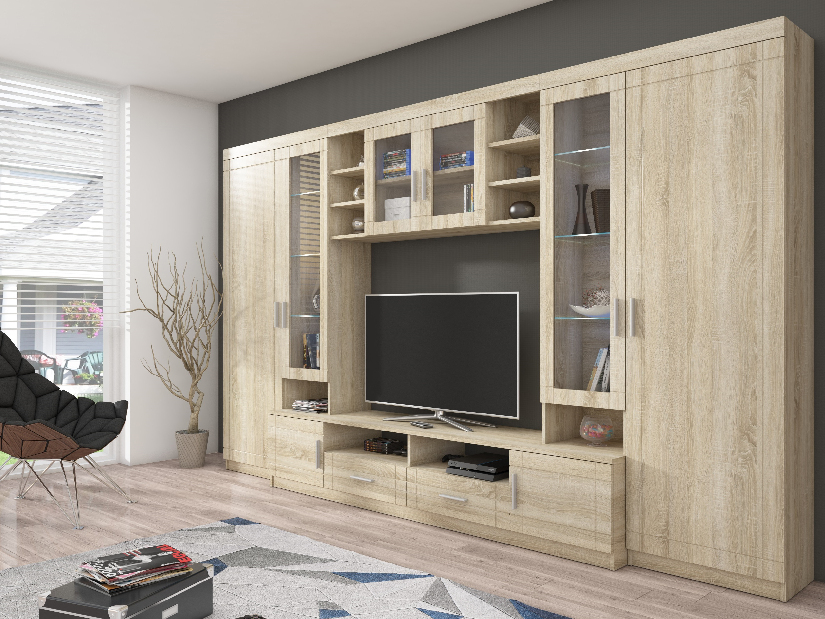 Mobilier living Porton (Stejar sonoma) (fără iluminat)