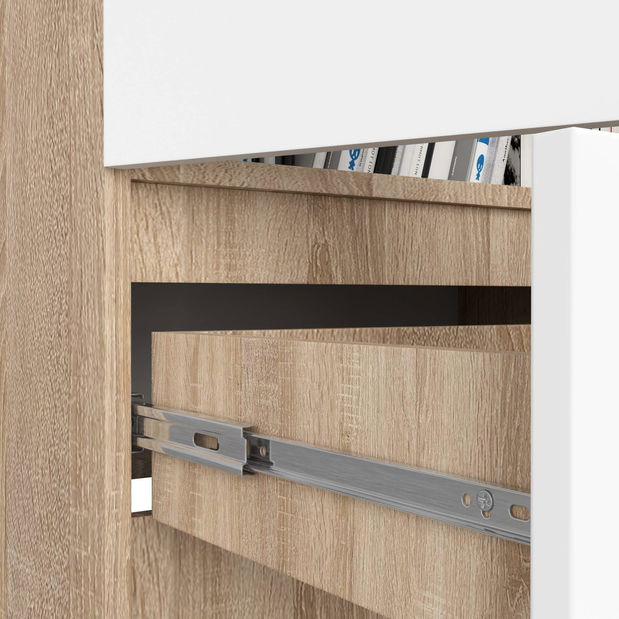 Dulap cu rafturi Renzo (Stejar sonoma + Alb)