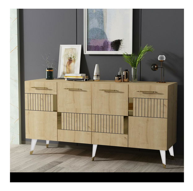 Skrinka Lotoka 1 (dub zafírový + zlatá) 