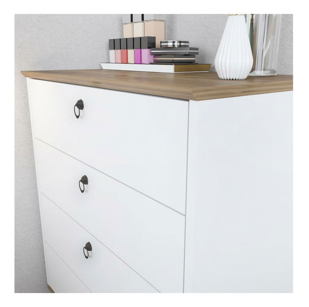 Comodă Sahreneta (alb + Stejar)