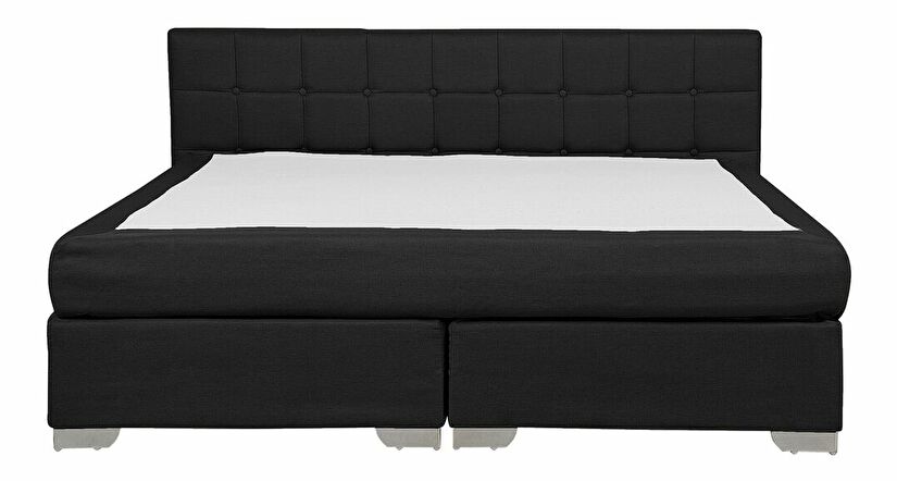 Manželská posteľ Boxspring 180 cm ADIR (s matracmi) (čierna)