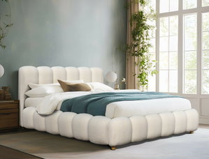 Manželská posteľ 160x200 cm Bubblee (biela)