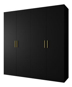 Ormar za garderobu 200 cm Borry 1 (crna + zlatna)