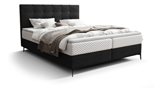 Egyszemélyes ágy 120 cm Infernus Bonell (fekete) (ágyráccsal, tárolóhellyel)