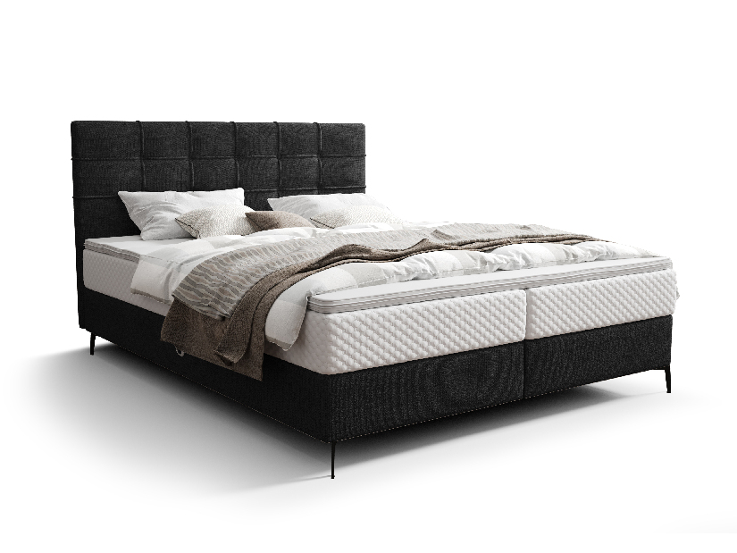Jednostruki krevet 120 cm Infernus Comfort (crna) (s podnicom, s prostorom za odlaganje)