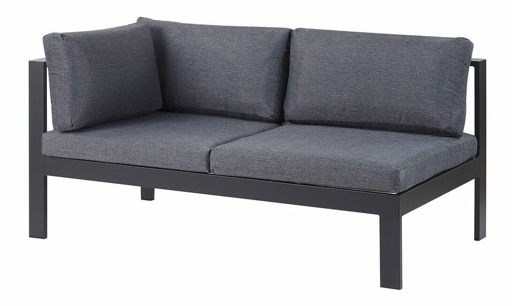 Set canapele pentru grădină MESSE (negru) (pentru 5 persoane)