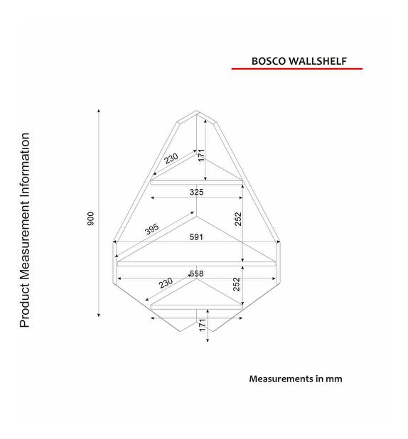 Polica Tilebe (orah + crna) 