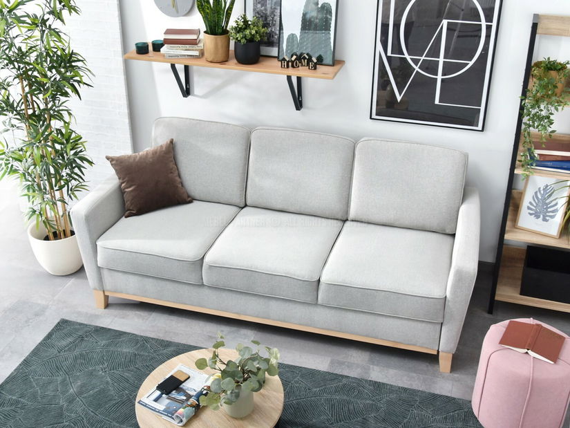 Canapea două locuri Biblioteca (gri + stejar)