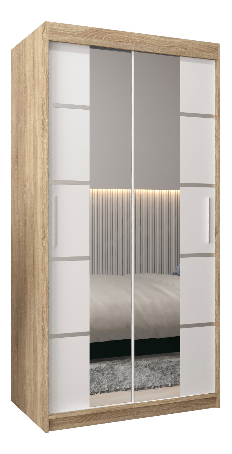 Ruhásszekrény 120 cm Verika 4 120 (sonoma tölgy + fehér)