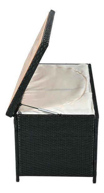 Záhradný úložný box Bilius (čierna + prírodná + krémová)