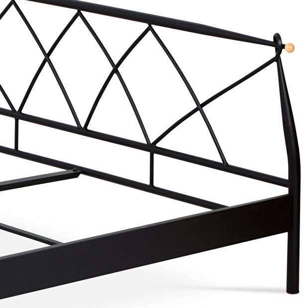 Pat metalic 180x200 Bowden (negru mat)