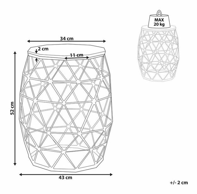Măsuță laterală de cafea Harris (auriu)