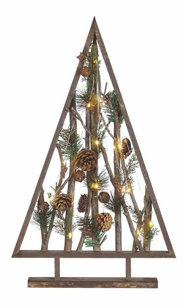 LED dekorácia vianočný stromček Sioned (tmavé drevo) 