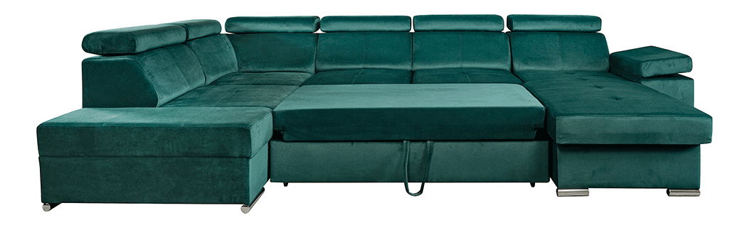 Kutna garnitura u obliku slova U Lamour (smaragdna) (D)