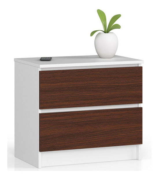 Noptieră Kalista (Alb + wenge)