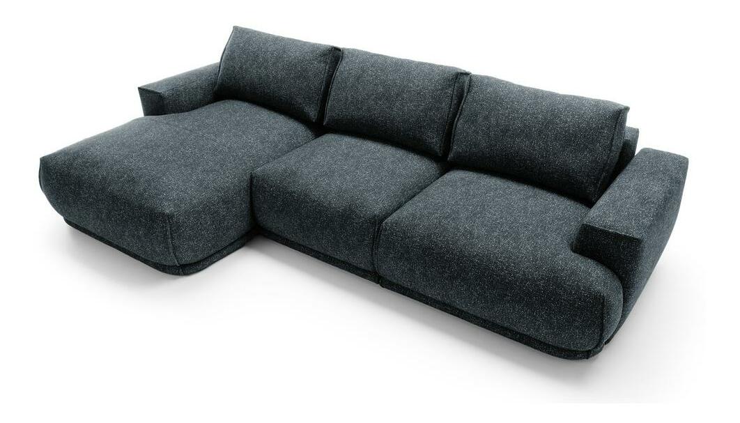 Rohová sedacia súprava Dita (L) (tmavomodrá + čierna)