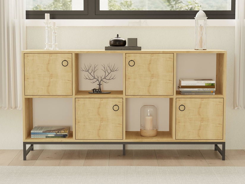 Regál Masumu (dub zafírový + čierna) 