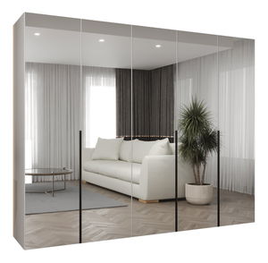 Dulap de haine 250 cm Alice 3 (alb + Negru)