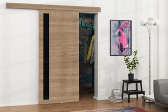 Posuvné dvere Meralia 9 (dub sonoma + čierna)