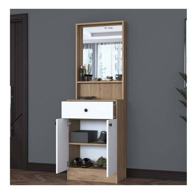 Mobilier hol Pixie 6 (nuc + alb) (cu oglindă)