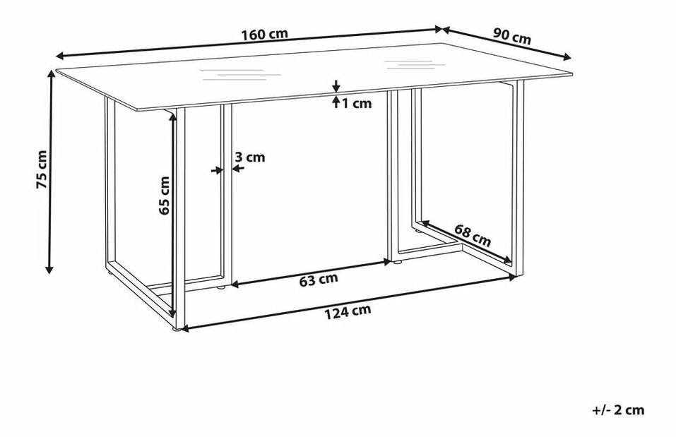 Masă de sufragerie Elijah (argintiu) (pentru 6 persoane)