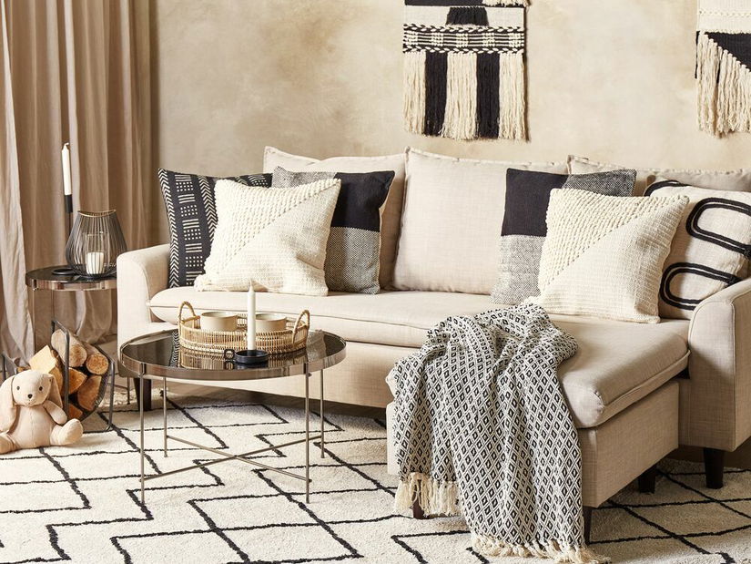 Set 2 buc perne decorative 45 x 45 cm Pella (bej)