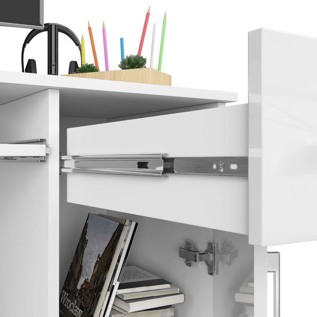 PC stol Padma (bijela + bijeli sjaj)