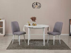 Set mobilier sufragerie Nidupo 3 (alb + gri) (pentru 2 persoane)