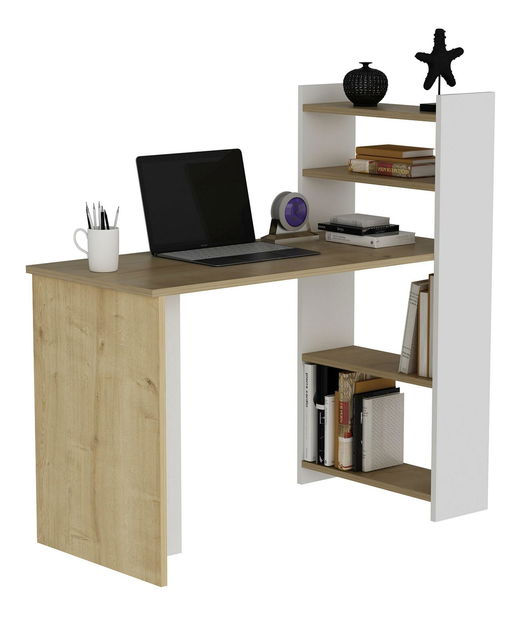 Masă PC Nomive (stejar zafir + alb) 