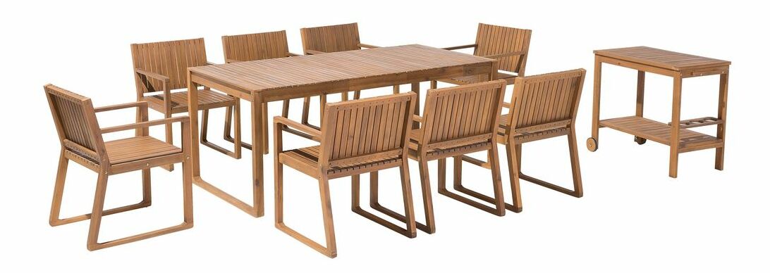Záhradná jedálenská sada Sasan (svetlé drevo)