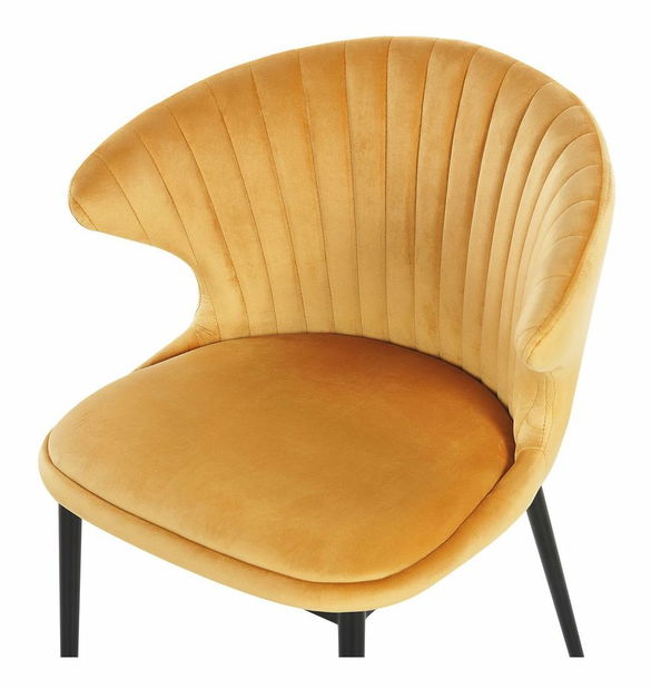 Set 2 buc. scaune pentru sufragerie AUGLI (stofă) (galben)