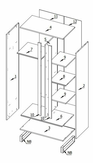 Šatníková skriňa Filippa F1 (dub artisan + čierna)