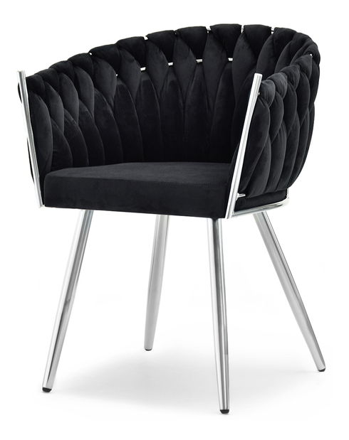 Jedálenská stolička Radio (čierna + strieborná)