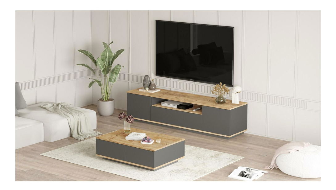 Set mobilier living Fera 17 (pin atlantic + antracit)