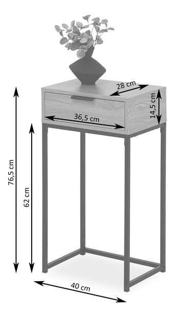 Konzolni stolić Norma S (beton + crna)