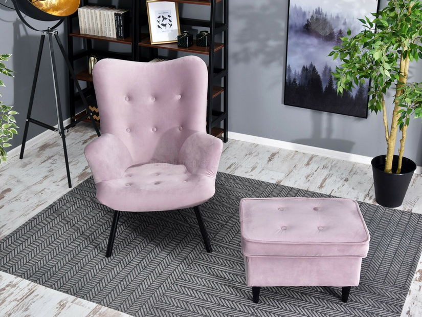 Fotoliu relax Dawntawn (violet deschis + negru)