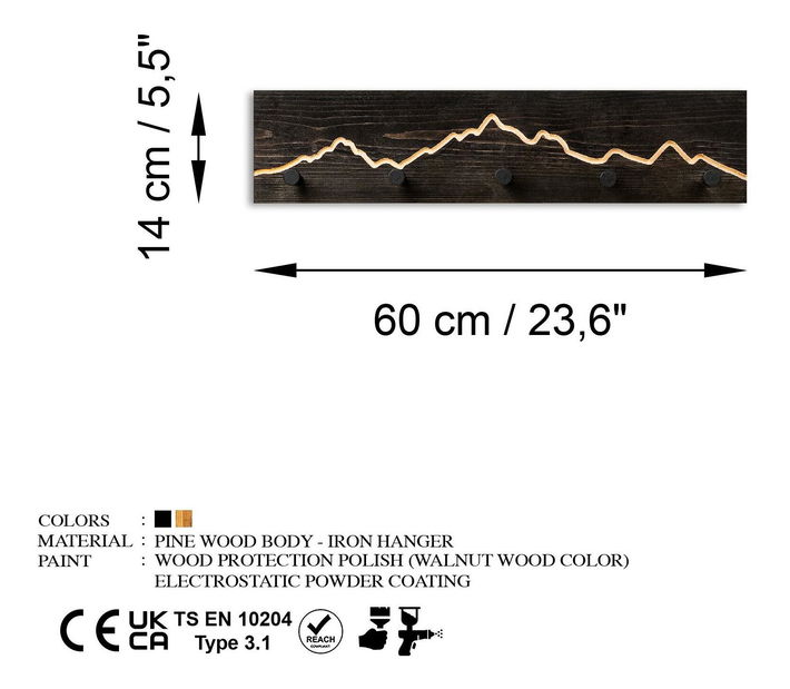Cuier de perete Notopo (negru)