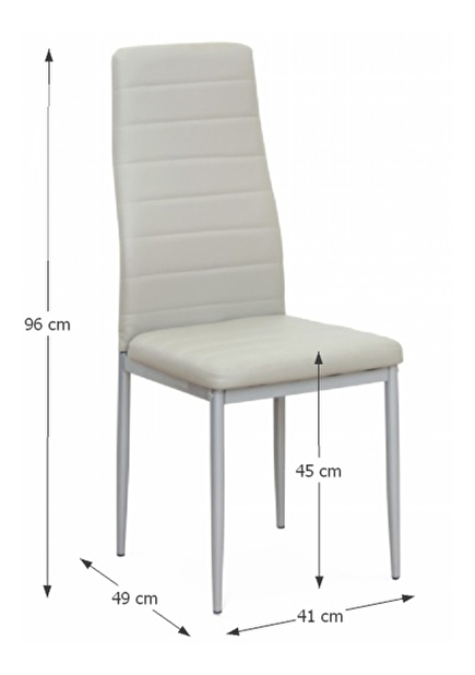 Set 6 ks. jedálenských stoličiek Collort nova (svetlosivá ekokoža) *výpredaj