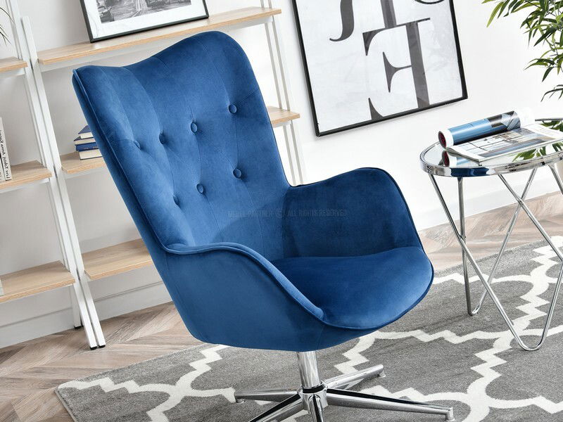 Fotoliu Truni (albastru marin + crom)