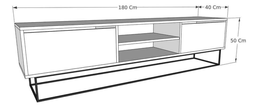 TV stolík/skrinka Elizei 180 (zlatá + mramor svetlý)