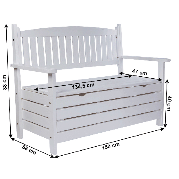 Kerti pad 150 cm Amelli (fehér)